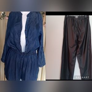 Bundle - Jean Romper and leather pants